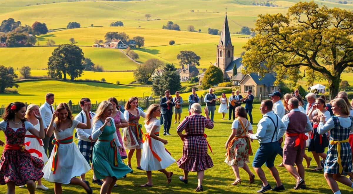 Antiga dança britânica: tradição histórica inglesa antiga dança britânica